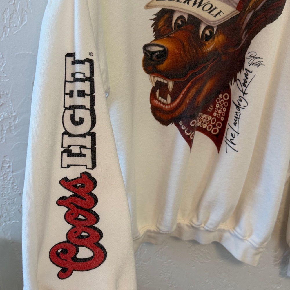 The Laundry Room White Coors Beer Wolf Oversized Sweatshirt - Picture 7 of 9